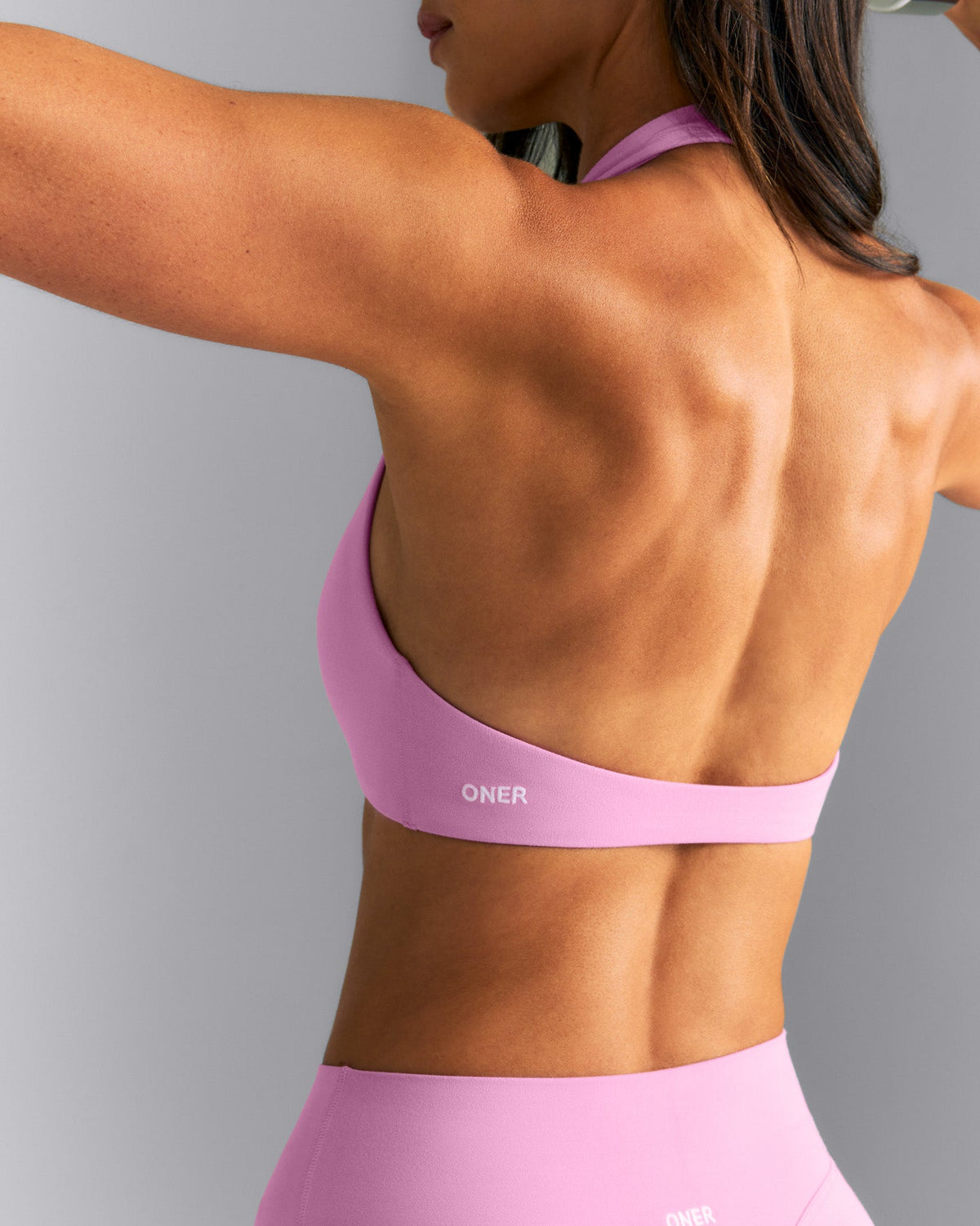 Oner Active SoftMotion™ Minimal Halter Neck Bralette | Rose Pink