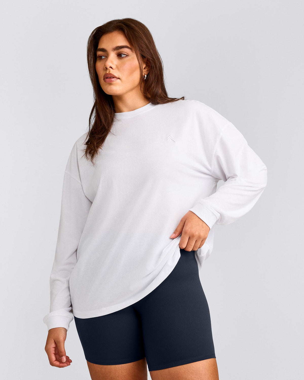 Oner Active Classic Oversized Lightweight Long Sleeve Top | White