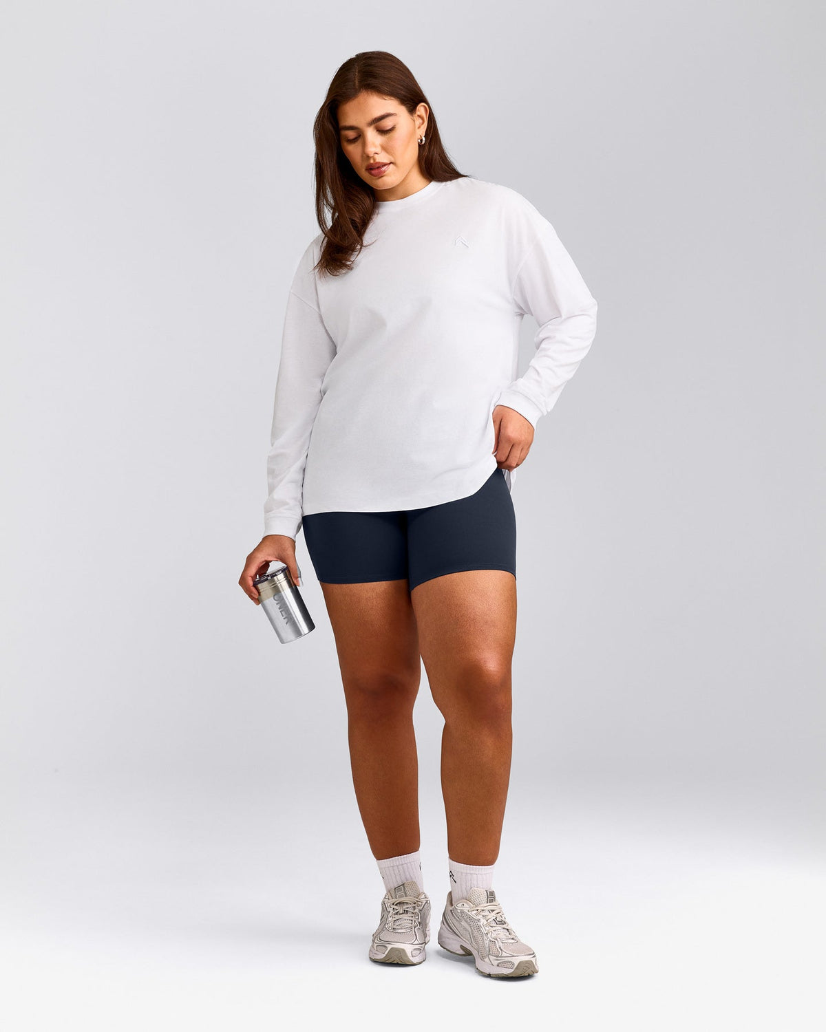 Oner Active Classic Oversized Lightweight Long Sleeve Top | White
