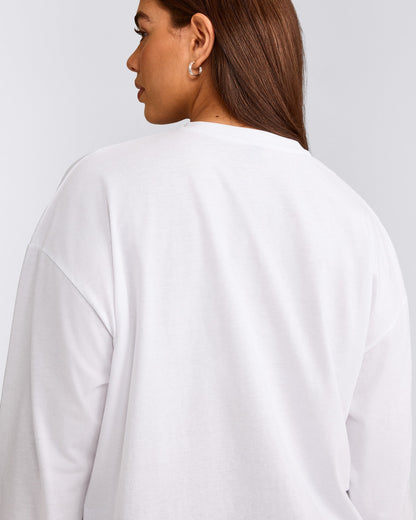 Oner Active Classic Oversized Lightweight Long Sleeve Top | White