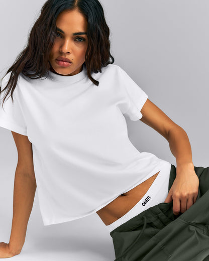 Oner Active Regular Cotton Short Sleeve T-Shirt | White