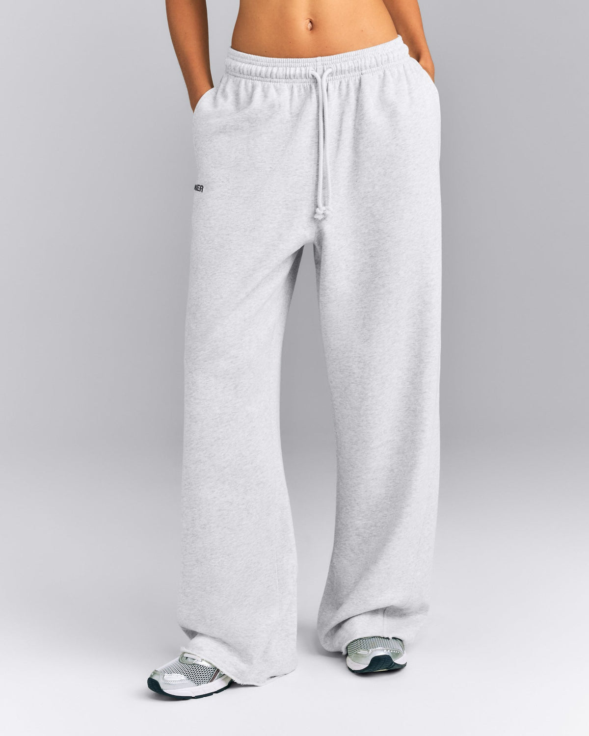Oner Active Cotton Vintage Lounge Wide Leg Sweatpants | Light Gray Marl