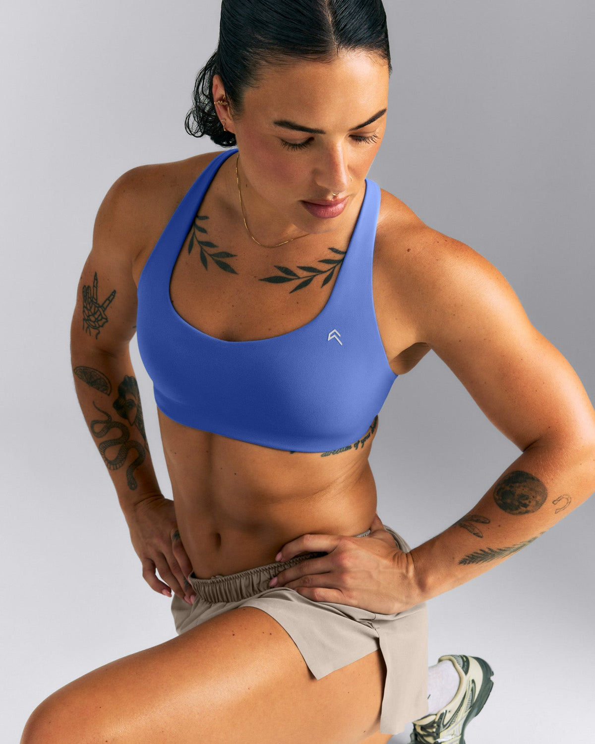 Oner Active EasyLift™ Cross Back Sports Bra | Glaucous Blue
