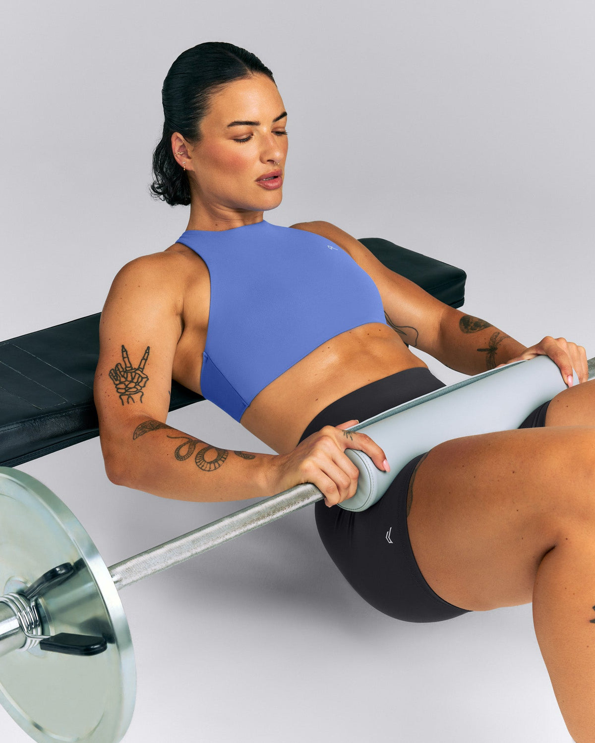 Oner Active EasyLift™ High Neck Sports Bra | Glaucous Blue