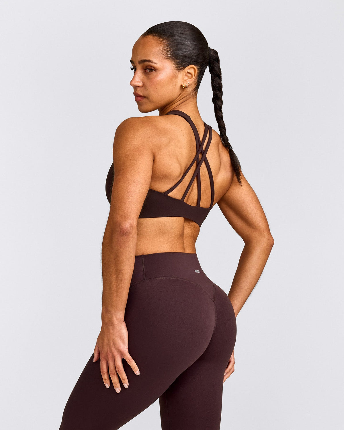 Oner Active EasyLift™ High Neck Sports Bra | Plum Brown