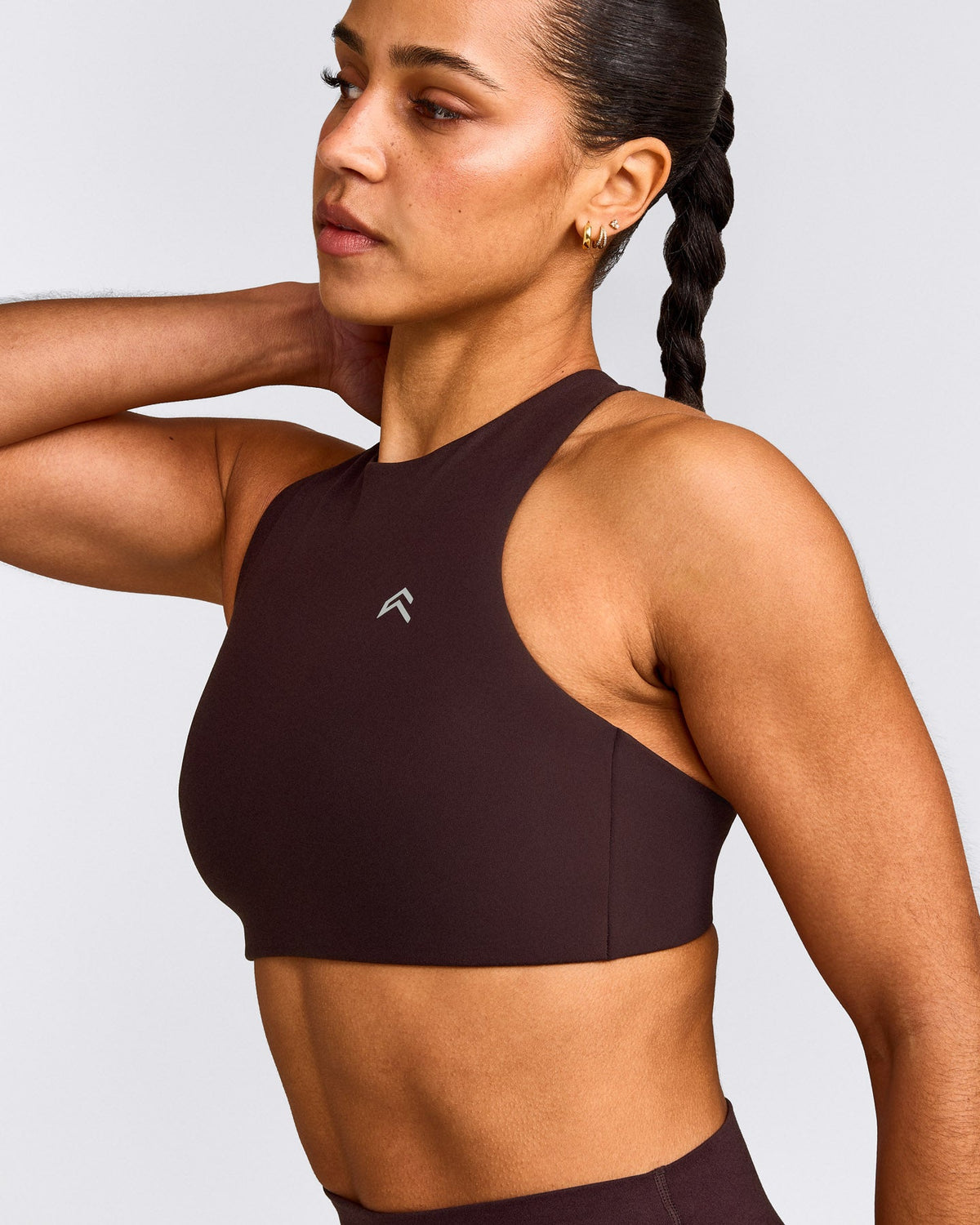 Oner Active EasyLift™ High Neck Sports Bra | Plum Brown