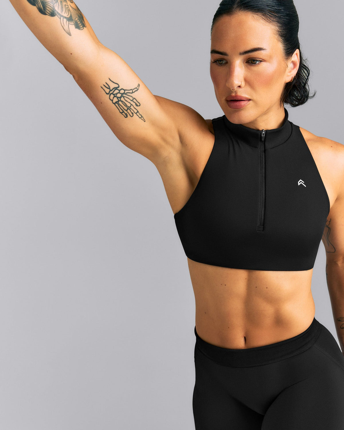 Oner Active EasyLift™ Zip High Neck Sports Bra | Black