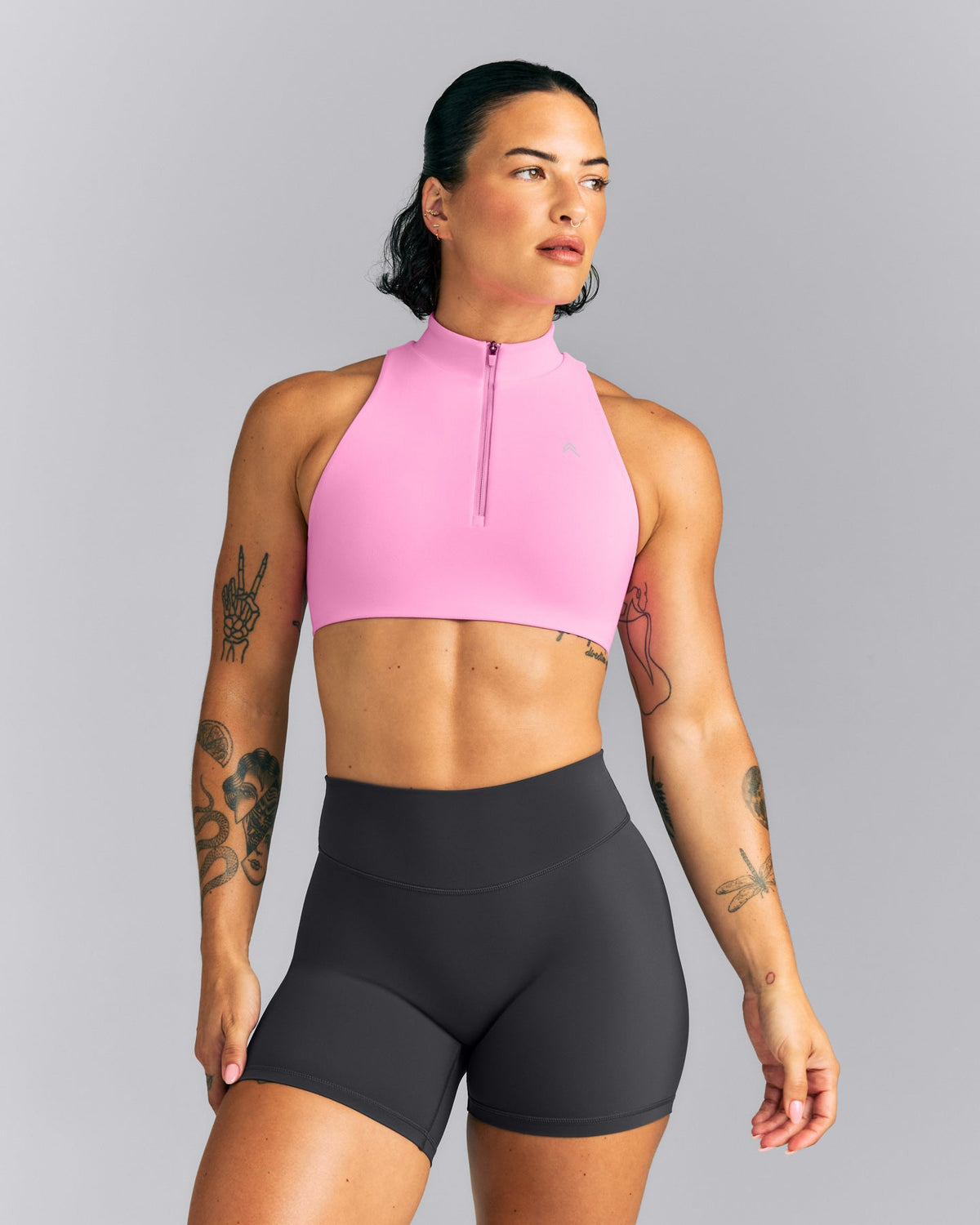 Oner Active EasyLift™ Zip High Neck Sports Bra | Power Pink