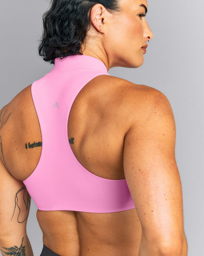 Oner Active EasyLift™ Zip High Neck Sports Bra | Power Pink