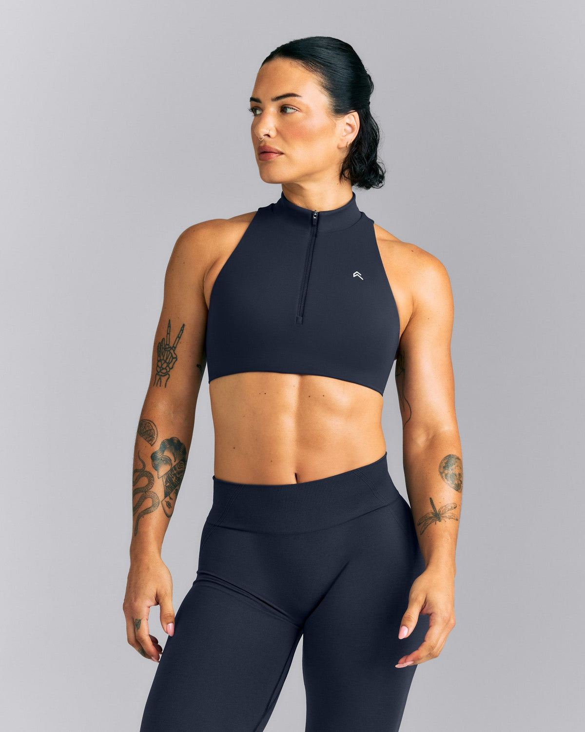 Oner Active EasyLift™ Zip High Neck Sports Bra | True Blue