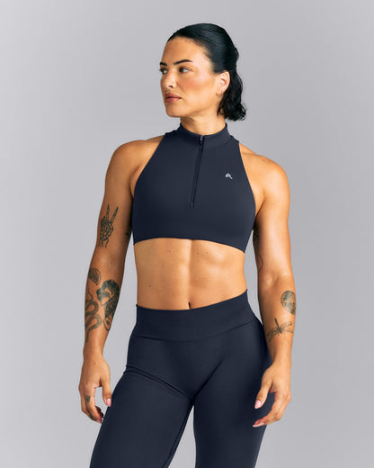 Oner Active EasyLift™ Zip High Neck Sports Bra | True Blue