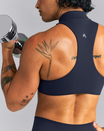 Oner Active EasyLift™ Zip High Neck Sports Bra | True Blue