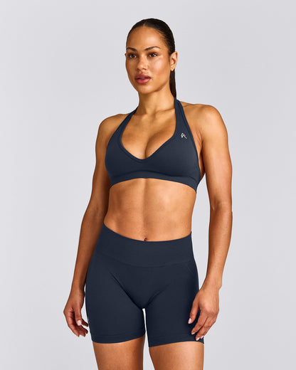Oner Active EffortlessLift™ Seamless Halter Neck Sports Bra | True Blue