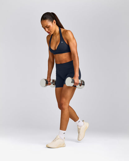 Oner Active EffortlessLift™ Seamless Halter Neck Sports Bra | True Blue