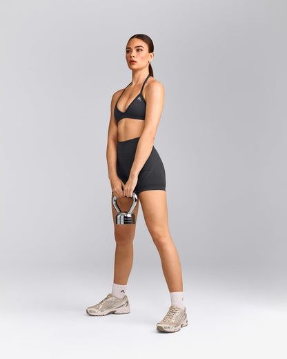 Oner Active EnhanceLift™ Seamless Minimal Halter Neck Bralette | Coal