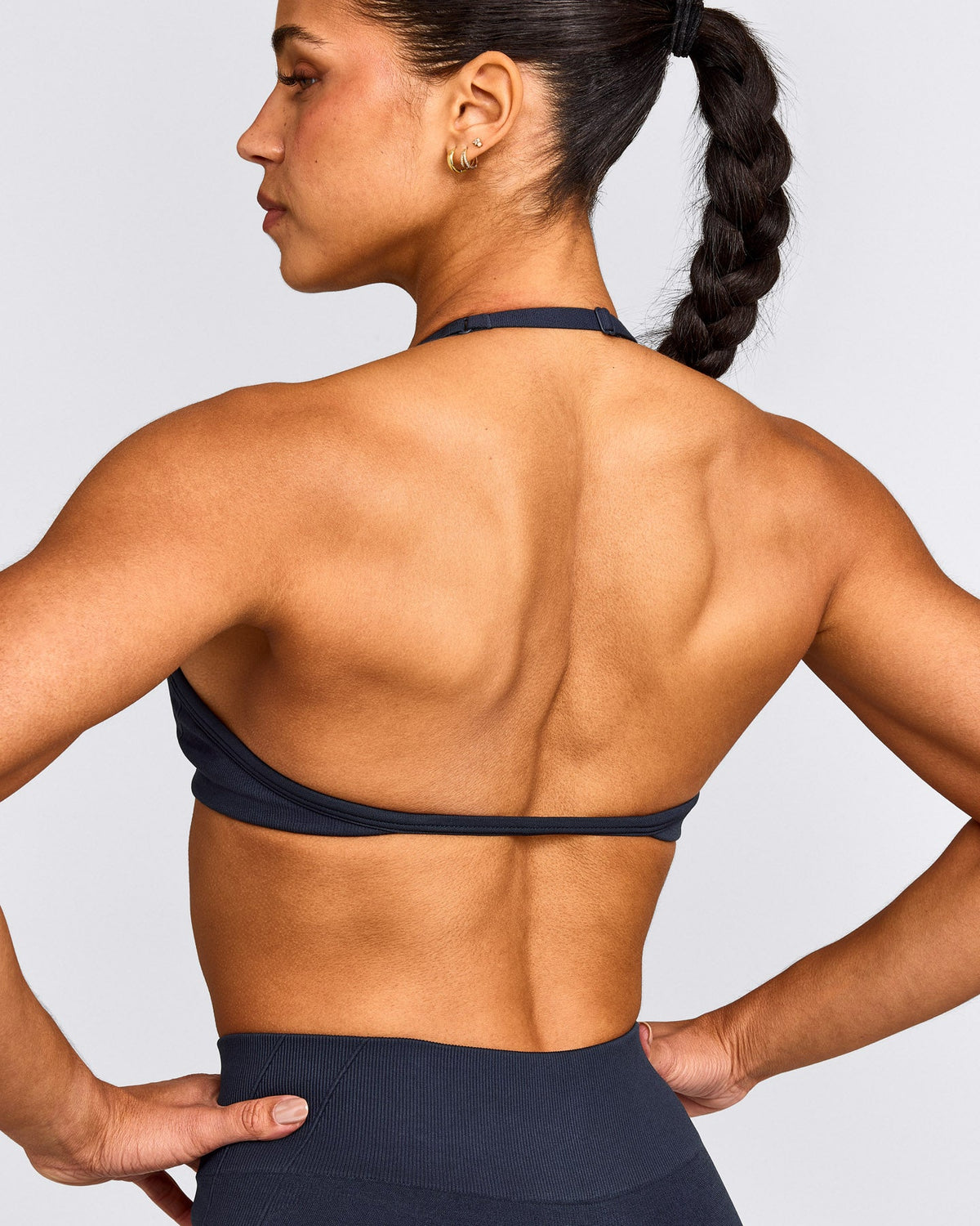 Oner Active EnhanceLift™ Seamless Minimal Halter Neck Bralette | True Blue