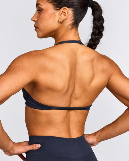 Oner Active EnhanceLift™ Seamless Minimal Halter Neck Bralette | True Blue