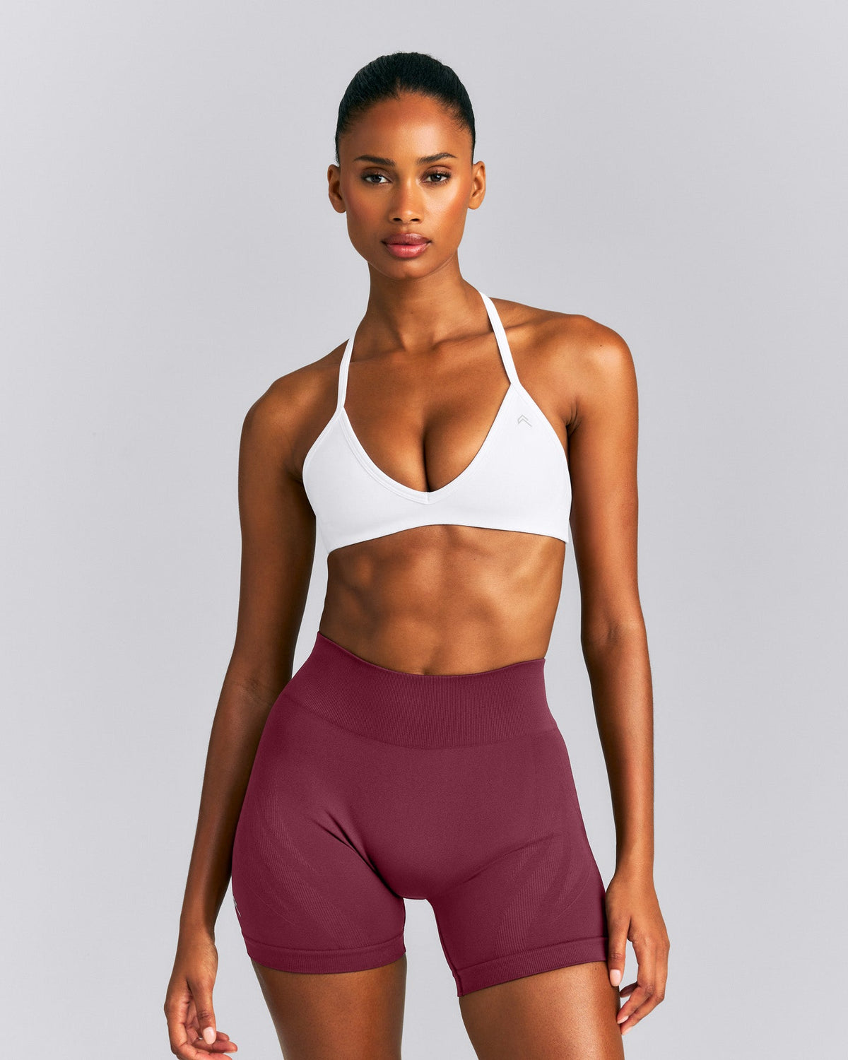 Oner Active EnhanceLift™ Seamless Minimal Halter Neck Bralette | White