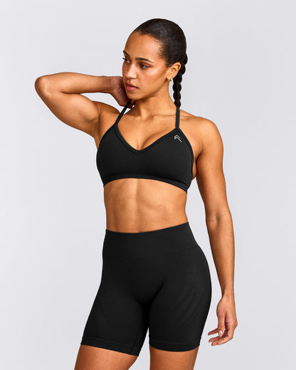Oner Active EnhanceLift™ Seamless Strappy Sports Bra | Black