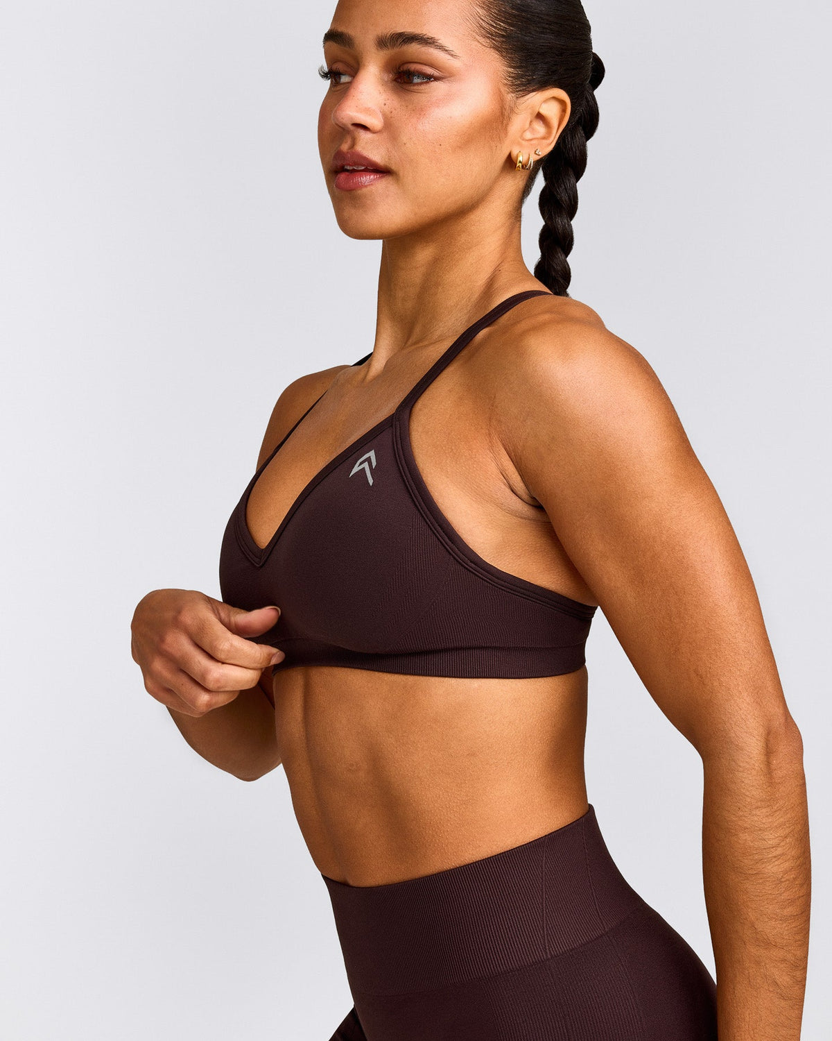 Oner Active EnhanceLift™ Seamless Strappy Sports Bra | Plum Brown