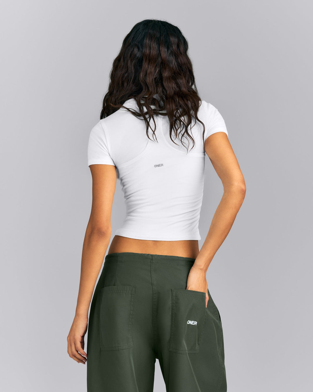 Oner Active Fitted Cotton Racer Tank | White