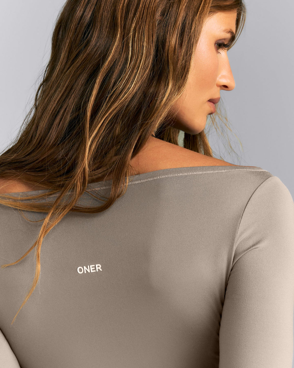 Oner Active FormeSoft™ Fitted Off-The-Shoulder Long Sleeve Top | Washed Minky