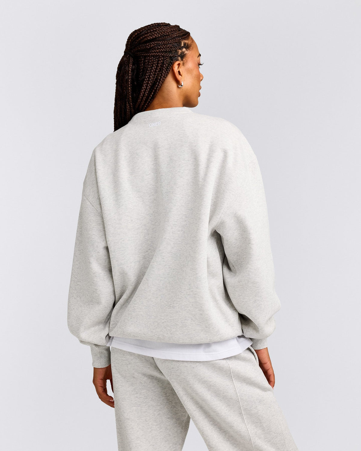 Oner Active Foundations Cosy Crew Neck Sweatshirt | Light Gray Marl
