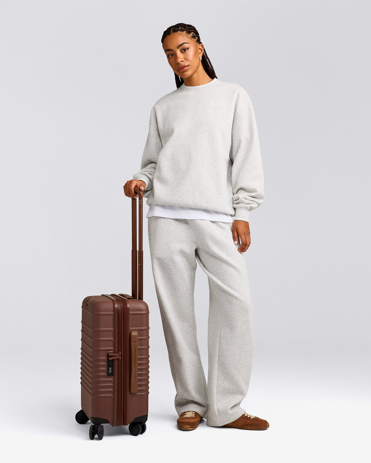 Oner Active Foundations Cosy Crew Neck Sweatshirt | Light Gray Marl