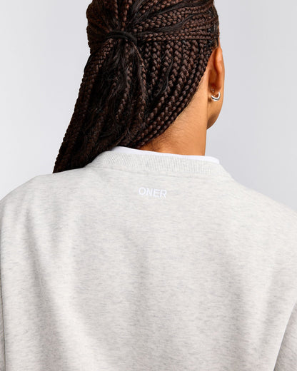 Oner Active Foundations Cosy Crew Neck Sweatshirt | Light Gray Marl