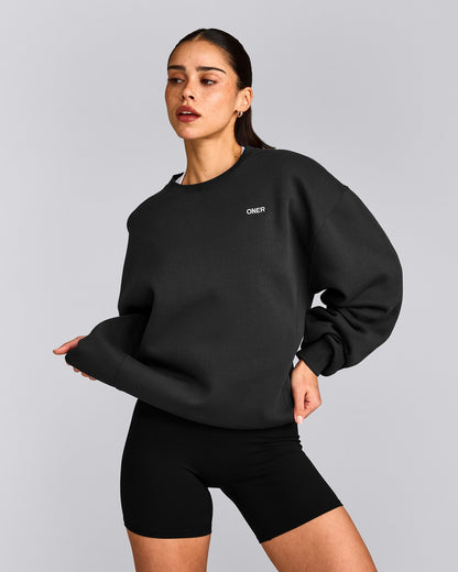 Oner Active Foundations Cosy Crew Neck Sweatshirt | Soft Black