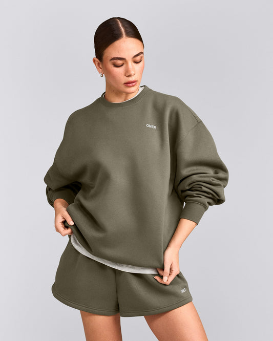 Oner Active Foundations Cosy Oversized Sweatshirt | Alpine Green