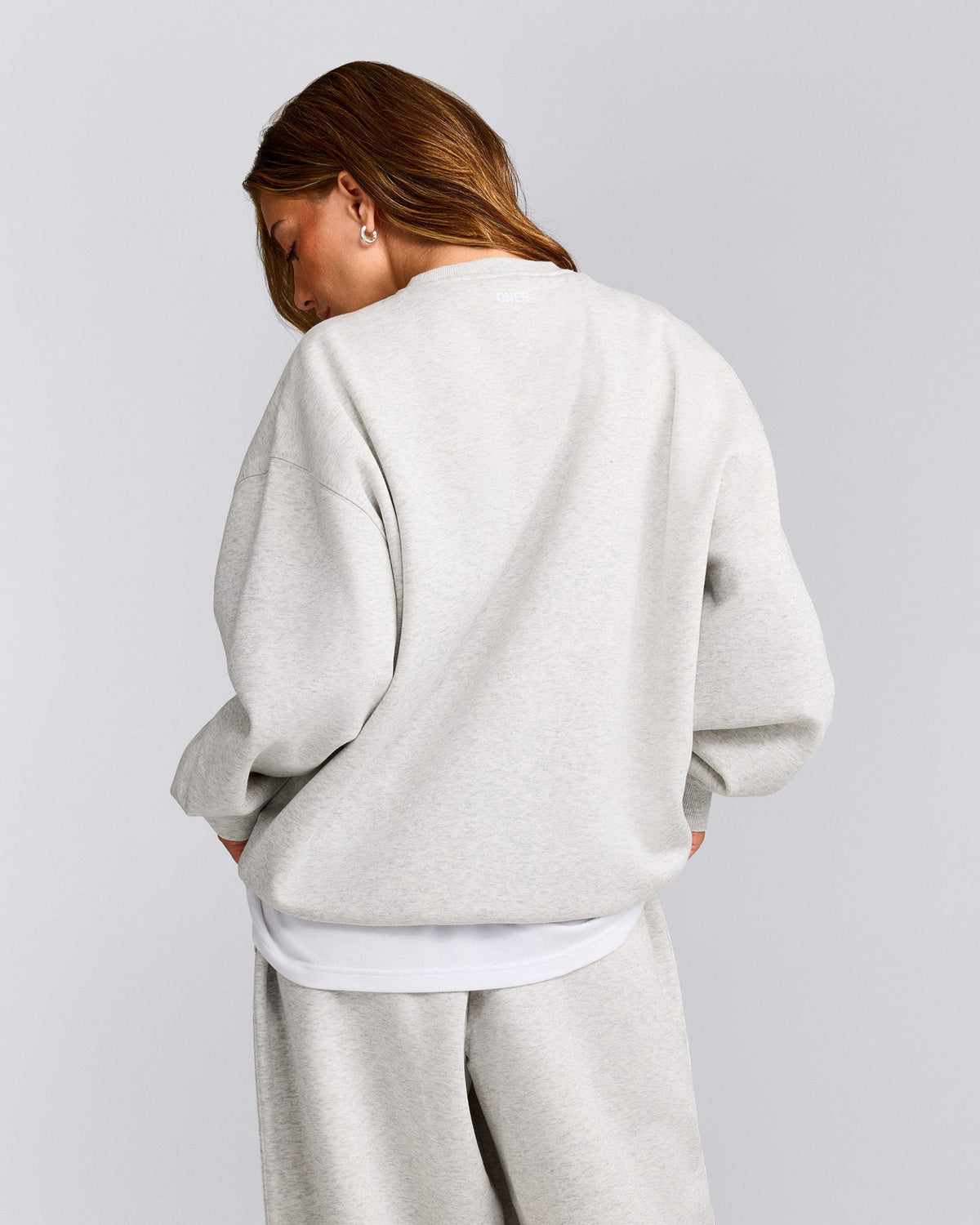 Oner Active Foundations Cosy Oversized Sweatshirt | Light Gray Marl