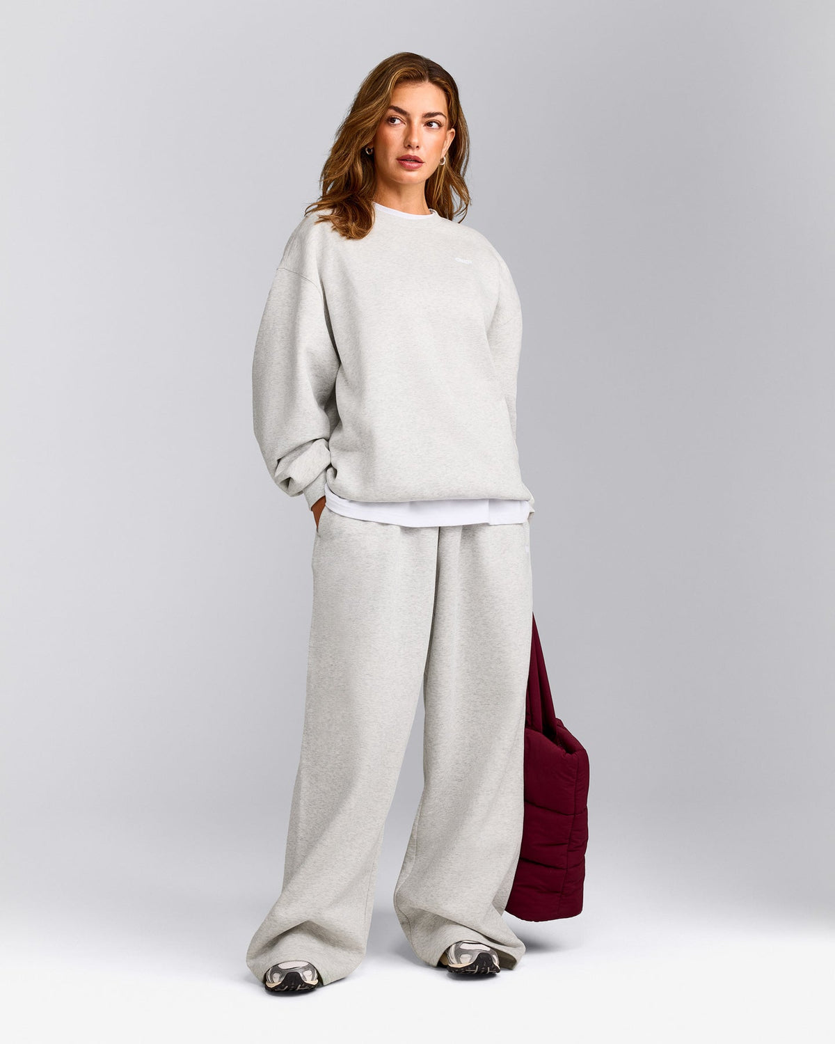 Oner Active Foundations Cosy Oversized Sweatshirt | Light Gray Marl