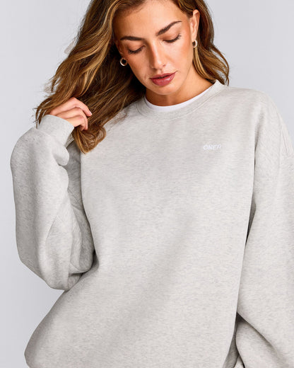 Oner Active Foundations Cosy Oversized Sweatshirt | Light Gray Marl