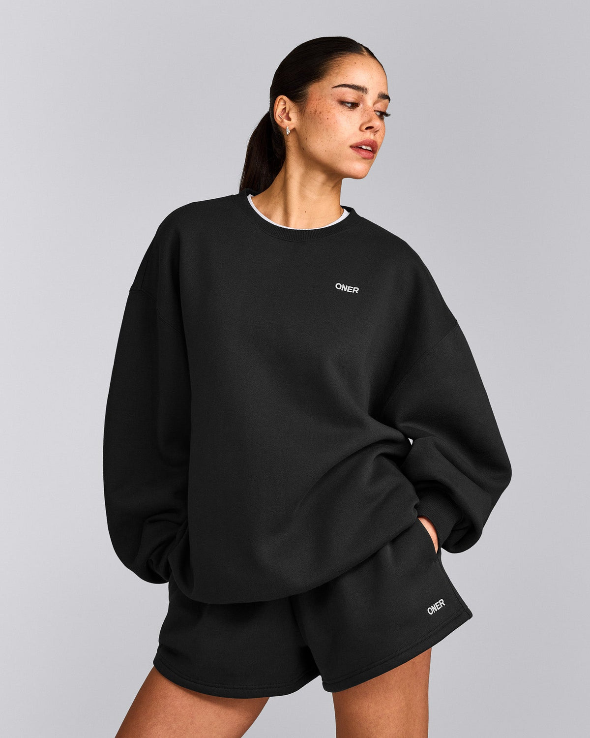 Oner Active Foundations Cosy Oversized Sweatshirt | Soft Black