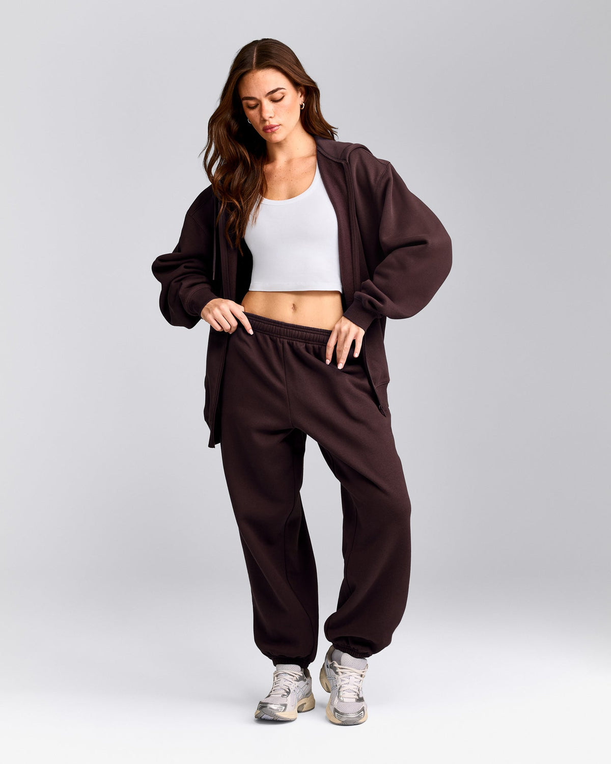 Oner Active Foundations Cosy Oversized Sweatpants | Plum Brown