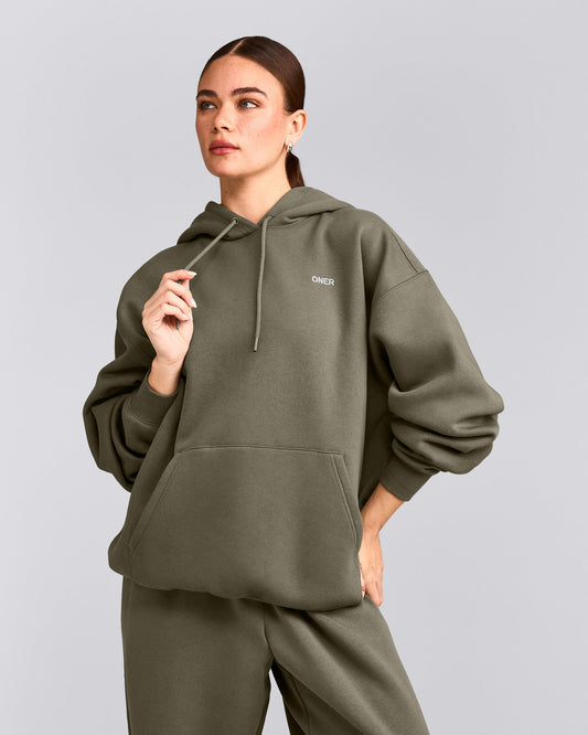 Oner Active Foundations Cosy Oversized Hoodie | Alpine Green