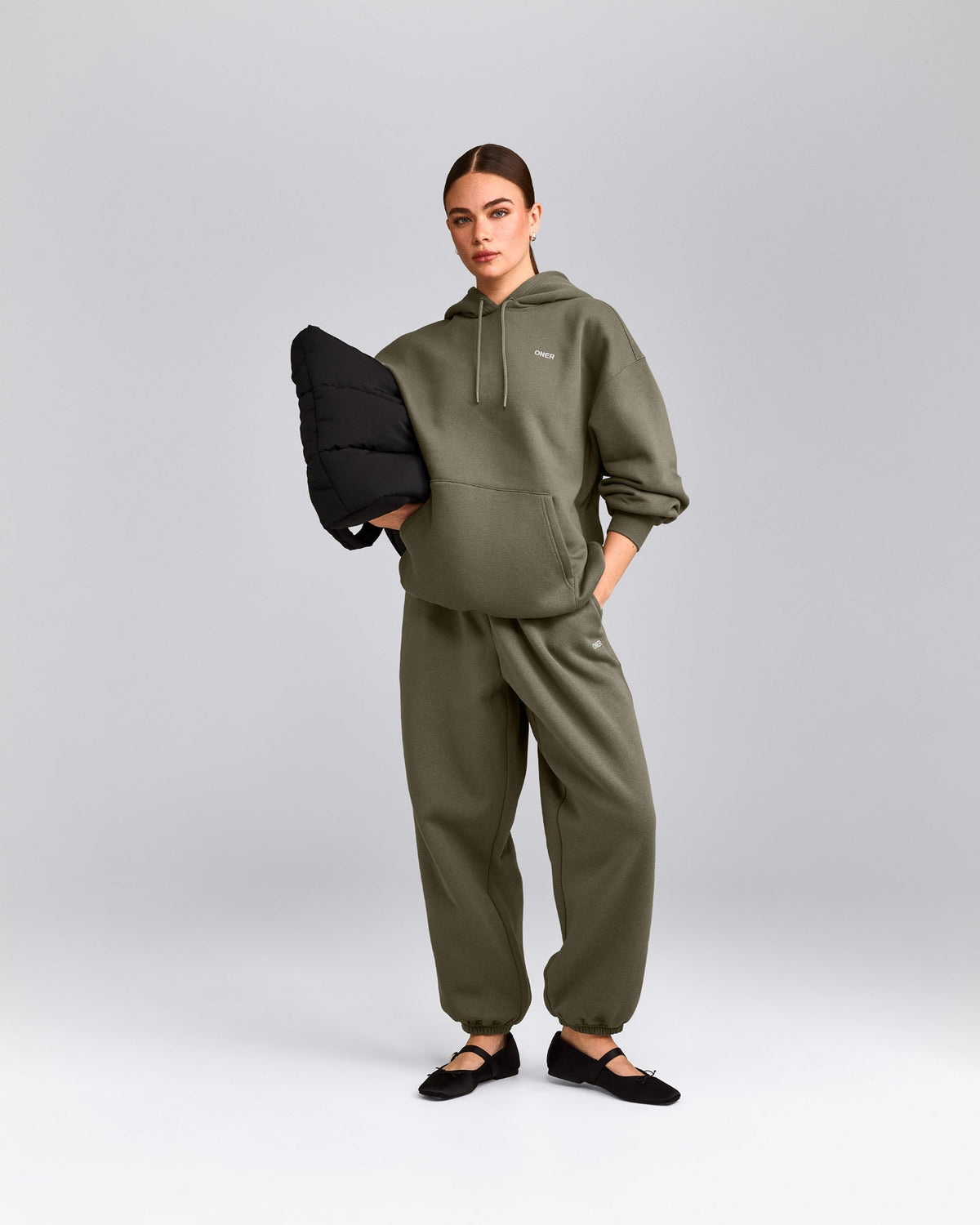 Oner Active Foundations Cosy Oversized Hoodie | Alpine Green