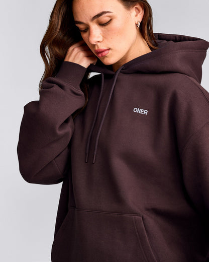 Oner Active Foundations Cosy Oversized Hoodie | Plum Brown