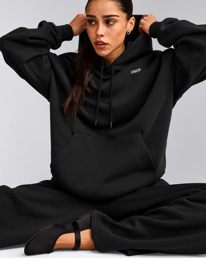 Oner Active Foundations Cosy Oversized Hoodie | Soft Black