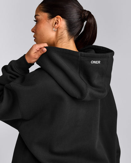 Oner Active Foundations Cosy Oversized Hoodie | Soft Black