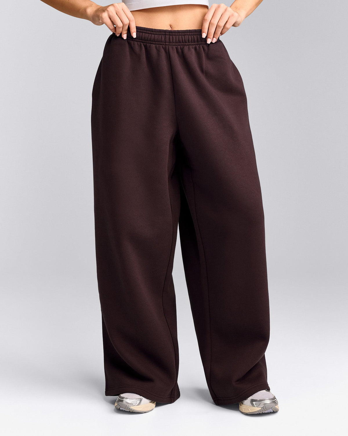 Oner Active Foundations Cosy Oversized Straight Leg Sweatpants | Plum Brown