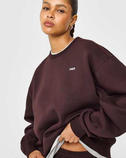 Oner Active Foundations Crew Neck Sweatshirt | Plum Brown