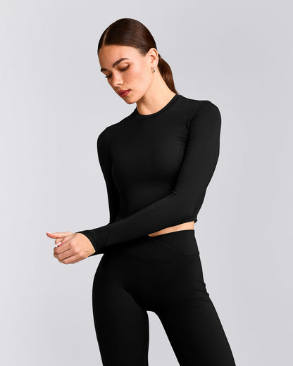 Oner Active Mellow™ Motion Crew Neck Long Sleeve Mid Top | Black