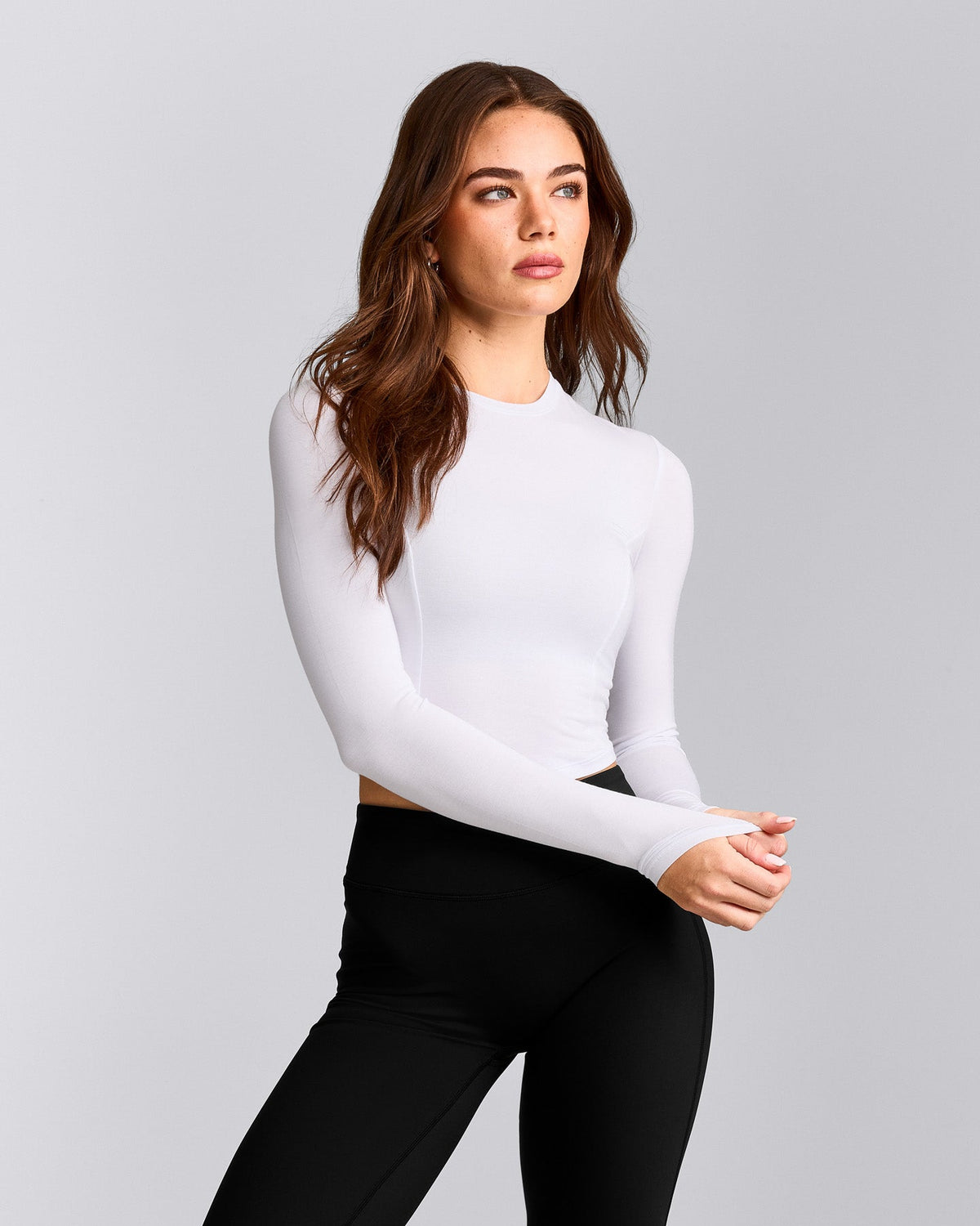 Oner Active Mellow™ Motion Crew Neck Long Sleeve Mid Top | White