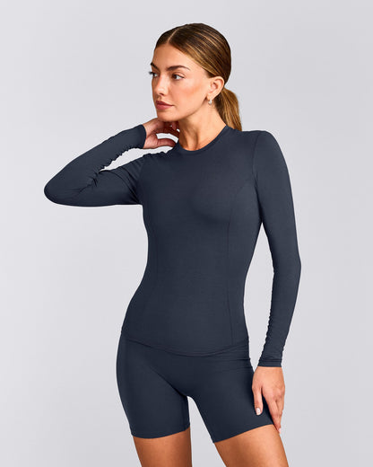 Oner Active Mellow™ Motion Crew Neck Long Sleeve Top | True Blue