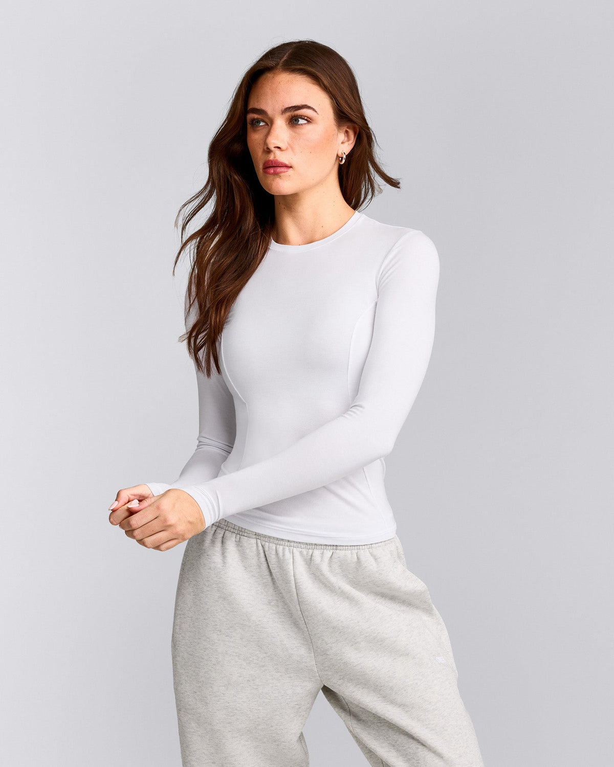 Oner Active Mellow™ Motion Crew Neck Long Sleeve Top | White