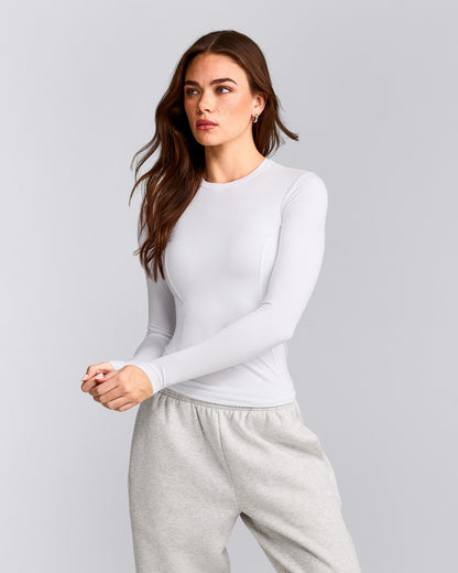Oner Active Mellow™ Motion Crew Neck Long Sleeve Top | White