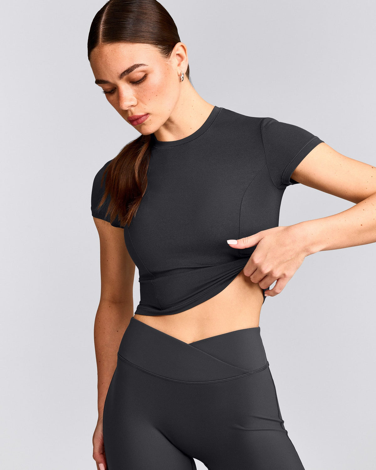 Oner Active Mellow™ Motion Crew Neck Mid Top | Coal