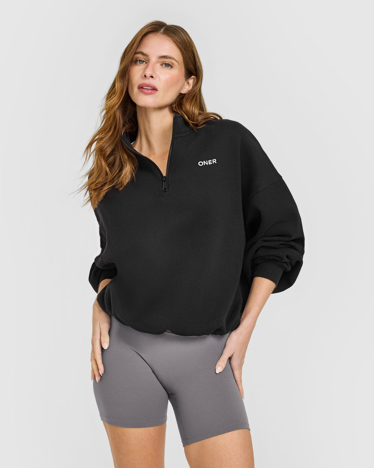 Oner Active Mid Weight 1/4 Zip Sweatshirt | Soft Black